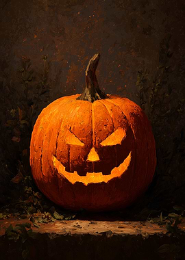 Halloween Pumpkin Jack-o'-Lantern Painting