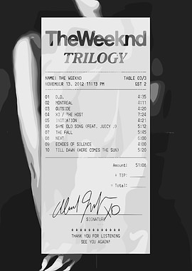 The Weeknd Trilogy Album Receipt