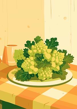 Still life with romanesco broccoli