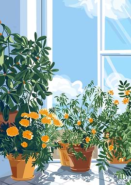 Potted Plants by the Window
