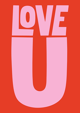 Love U Pink Text Art