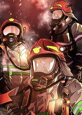 Three Firefighters Action