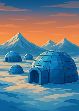 Igloo Village at Sunset