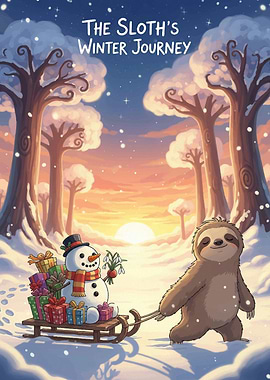 Sloth's Winter Journey Illustration