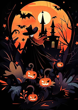 Halloween Night with Spooky Figure