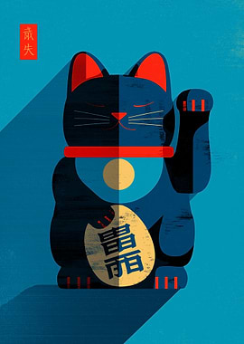 Maneki Neko Illustration