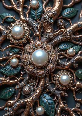 Pearl and Gold Ornamental Tree