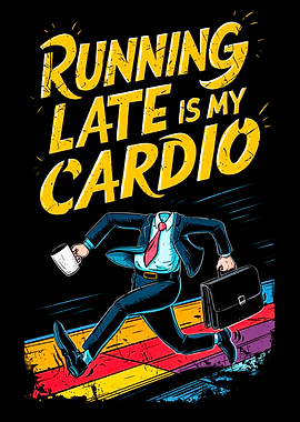 Running Late is My Cardio. Funny Sport Quote