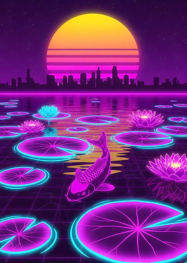 Japanese Aesthetes – Vaporwave Koi Pond