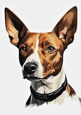 Basenji Dog Portrait with Collar