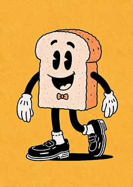 Cartoon Toast Character Illustration