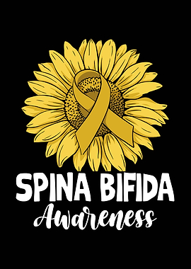 Spina Bifida Awareness Sunflower Ribbon