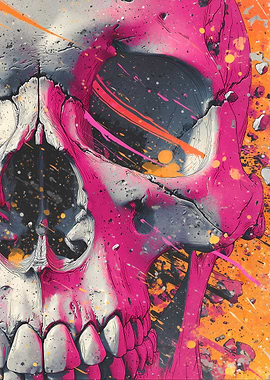 Colorful Skull with Splatter Paint