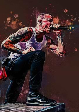 Chester Bennington performing live on stage