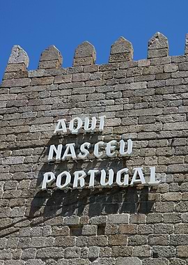 Aqui Nasceu Portugal Stone Wall Sign - Guimaraes