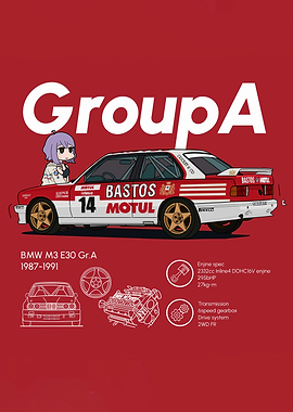BMW M3 E30 Group A Illustration