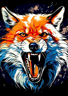 Aggressive Fox Portrait