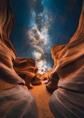 Antelope Canyon Milky Way Digital Art