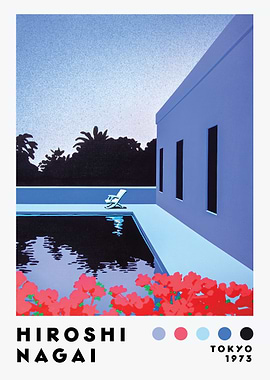 Hiroshi Nagai Poolside Serenity Art Print