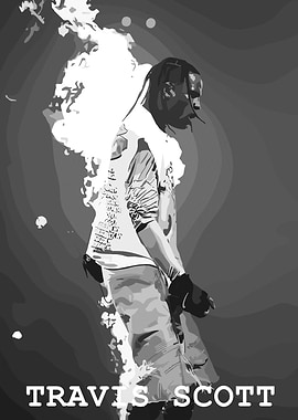Travis Scott black and white