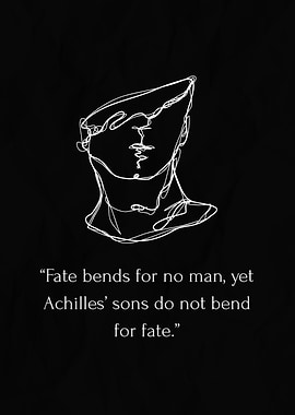 Song of Achilles Quote with Line Art Portrait