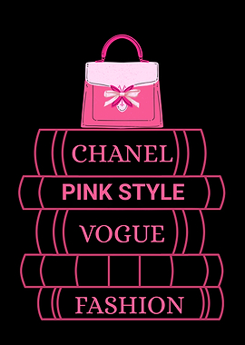 Fashion books and pink handbag
