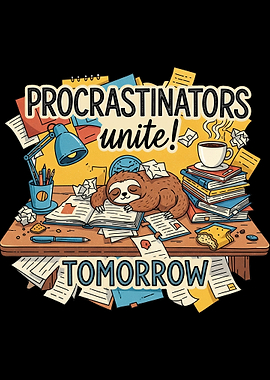 Funny Procrastinators Quote Sign - Procrastinators Unite Tomorrow