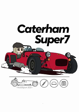 Caterham Super 7 Cartoon Illustration
