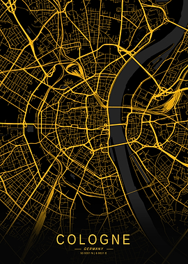 Golden Cologne City Map