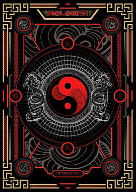 Yin Yang Balance with Dragons