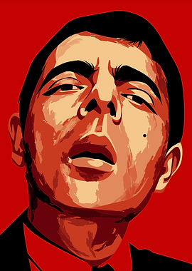 Mr. Bean Portrait in Red and Beige