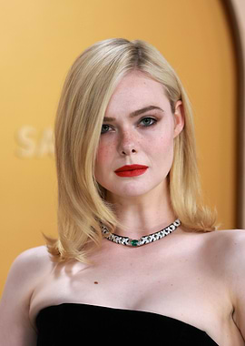 Elle Fanning portrait with necklace
