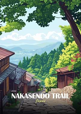 Nakasendo Trail Japan Landscape Art