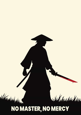 Samurai Silhouette with Bloody Sword