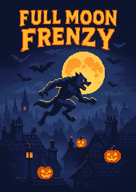 Full Moon Frenzy Pixel Art