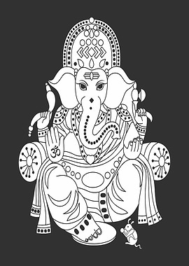 Ganesha Illustration with Mouse