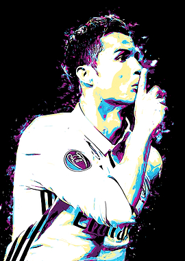 Cristiano Ronaldo Shush Pop Art Portrait
