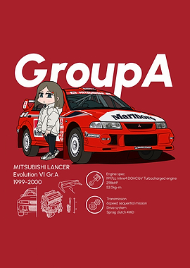 Mitsubishi Lancer Evolution VI Gr.A Illustration