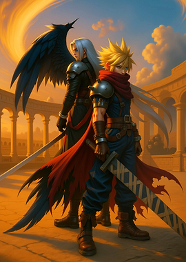 Cloud and Sephiroth: Final Fantasy VII