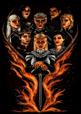 Fantasy Characters with Sword and Fire