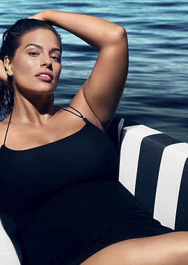 Ashley Graham in Black Swimsuit
