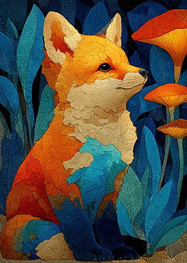 Fox in Blue Forest