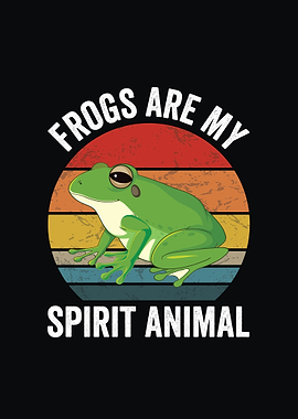 Frogs Are My Spirit Animal Retro Design