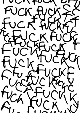 Black and White 'Fuck' Pattern