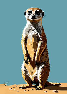 Standing Meerkat Illustration