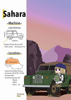 Sahara Land Rover 88 Illustration