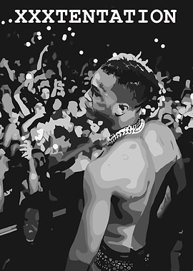 XXXTentacion Concert Crowd Black and White
