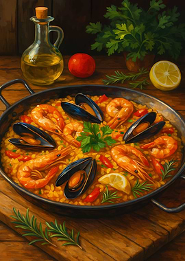 Seafood Paella Still Life