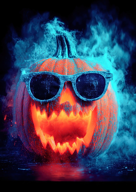 Cool Halloween Pumpkin with Sunglasses
