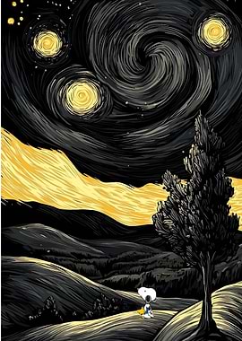 Snoopy's Starry Night Homage
